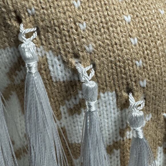 12th Tribe Sweater Womens S Western Houndstooth fringe Crop Cowgirl Boho Indie - Picture 3 of 8